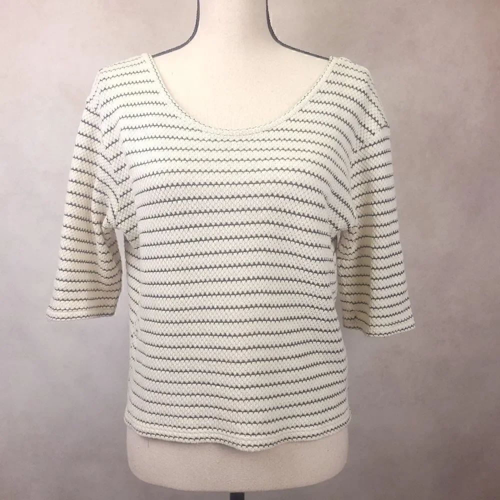 Zara W/B Collection Knit Crop Top Plunge Back Size Small